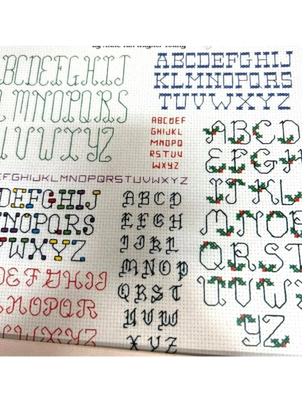 Cross Stitch Pattern Lot Of 4  50 Designs Floral Monograms & Alphabet Styles